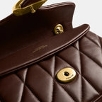 The Tabby Shoulder Bag 26 With Pillow Quilting- Brass/Maple