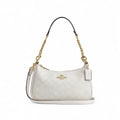 Teri Shoulder Bag In Signature Canvas - Gold/White