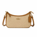 Teri Shoulder Bag in Straw - Brass/Natural