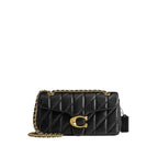The Tabby Shoulder Bag 26 With Pillow Quilting - Brass/Black