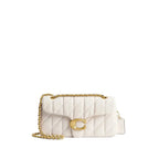 Tabby Shoulder Bag 26 With Pillow Quilting- Brass/Chalk