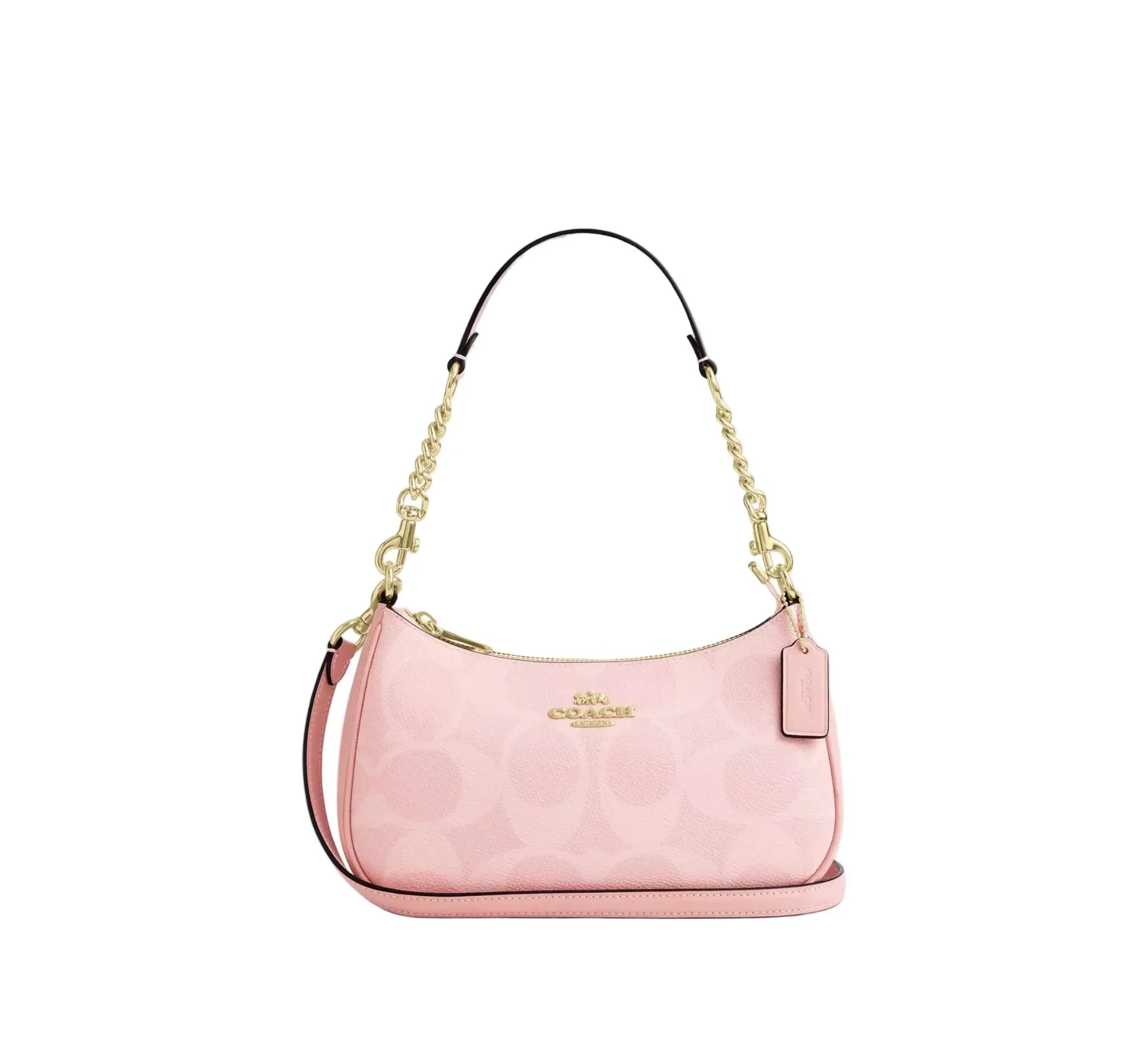 Teri Shoulder Bag In Signature Canvas  - Gold/Powder Pink