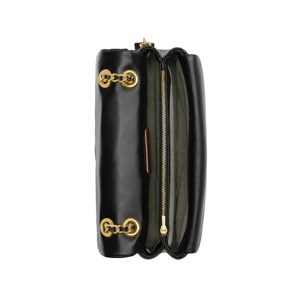 The Tabby Shoulder Bag 26 With Pillow Quilting - Brass/Black