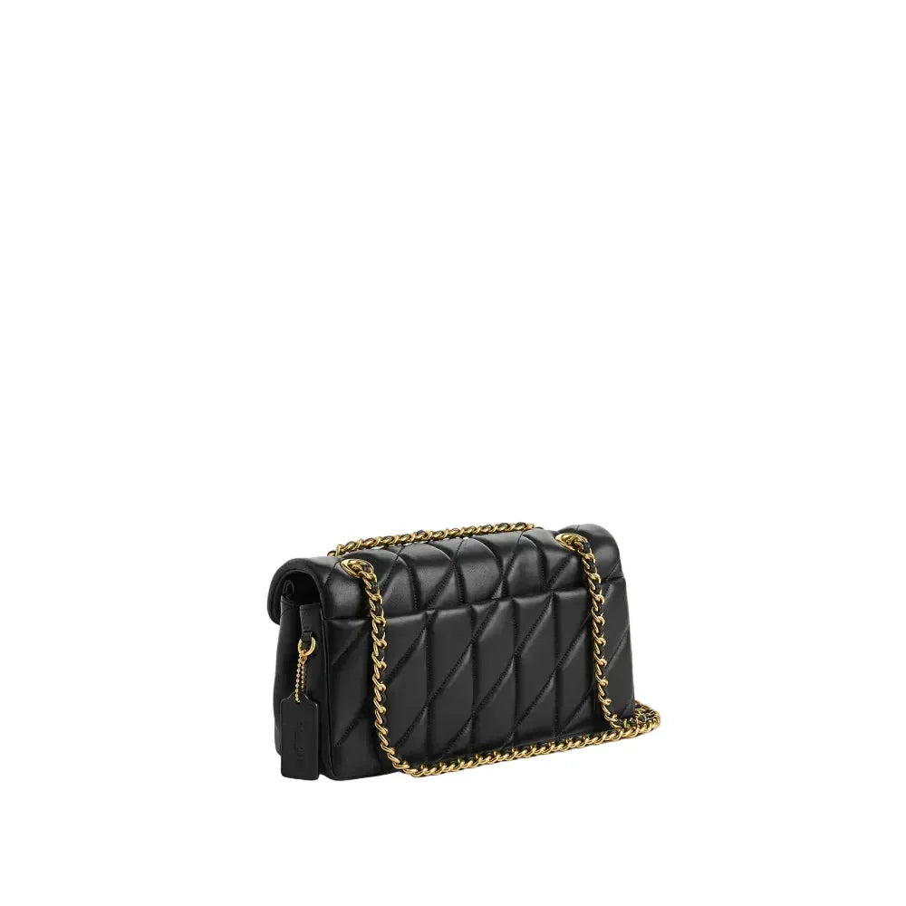 The Tabby Shoulder Bag 26 With Pillow Quilting - Brass/Black