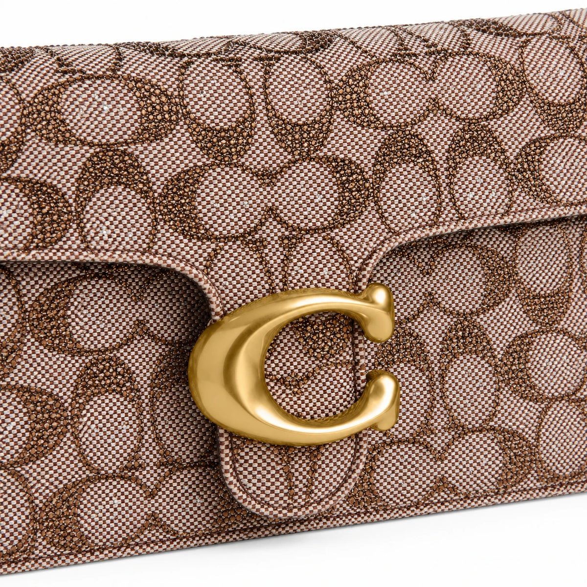 Tabby Shoulder Bag 26 In Crystal Signature Jacquard - Mushroom