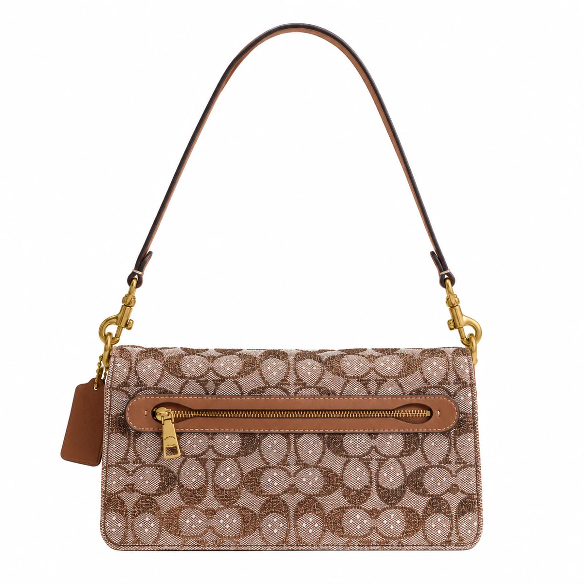 Tabby Shoulder Bag 26 In Crystal Signature Jacquard - Mushroom