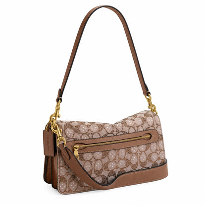 Tabby Shoulder Bag 26 In Crystal Signature Jacquard - Mushroom