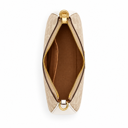 Teri Shoulder Bag In Signature Canvas - Gold/Sand/Chalk